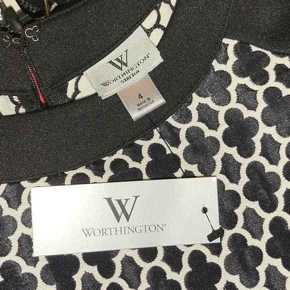 Worthington NWT black and white dress - Picture 8 of 8